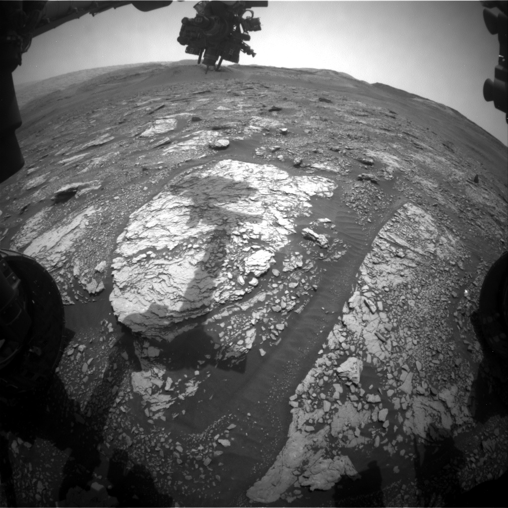 Nasa's Mars rover Curiosity acquired this image using its Front Hazard Avoidance Camera (Front Hazcam) on Sol 2845, at drive 2176, site number 82