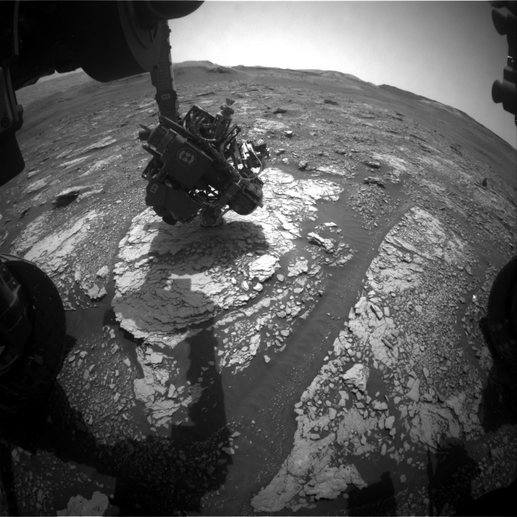 Nasa's Mars rover Curiosity acquired this image using its Front Hazard Avoidance Camera (Front Hazcam) on Sol 2852, at drive 2176, site number 82
