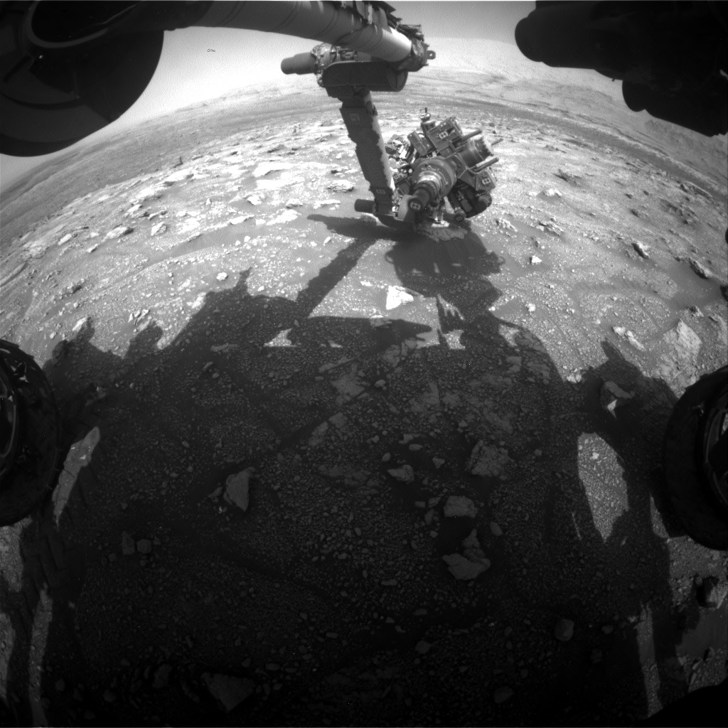 Nasa's Mars rover Curiosity acquired this image using its Front Hazard Avoidance Camera (Front Hazcam) on Sol 3007, at drive 538, site number 85