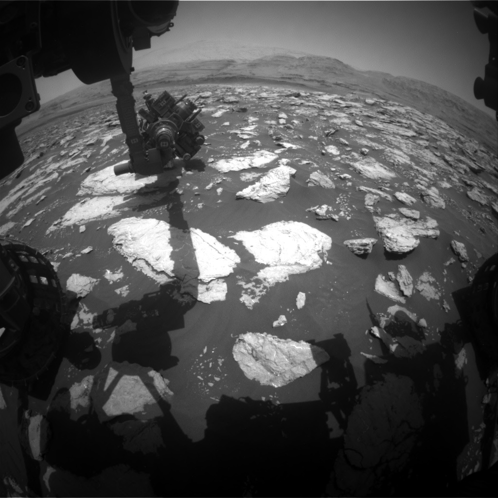 Nasa's Mars rover Curiosity acquired this image using its Front Hazard Avoidance Camera (Front Hazcam) on Sol 3025, at drive 174, site number 86