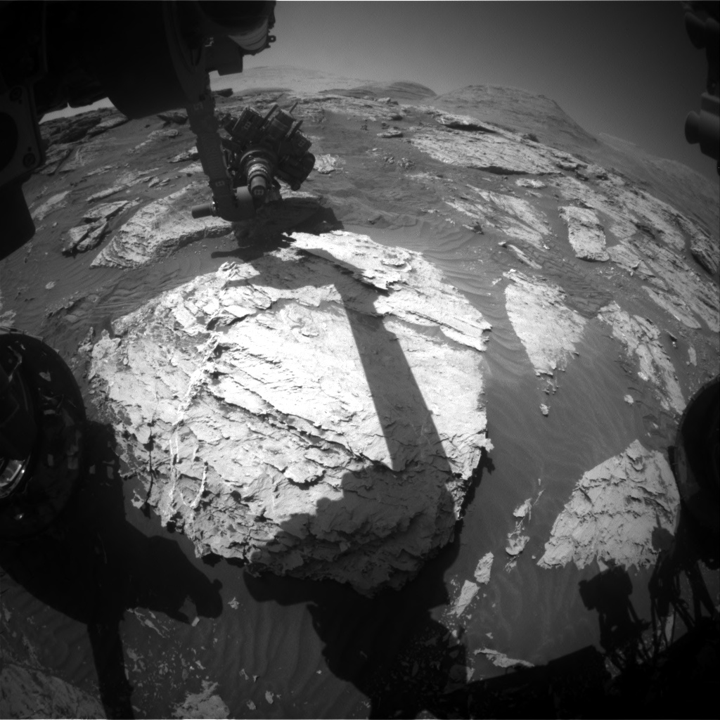 Nasa's Mars rover Curiosity acquired this image using its Front Hazard Avoidance Camera (Front Hazcam) on Sol 3110, at drive 2896, site number 87