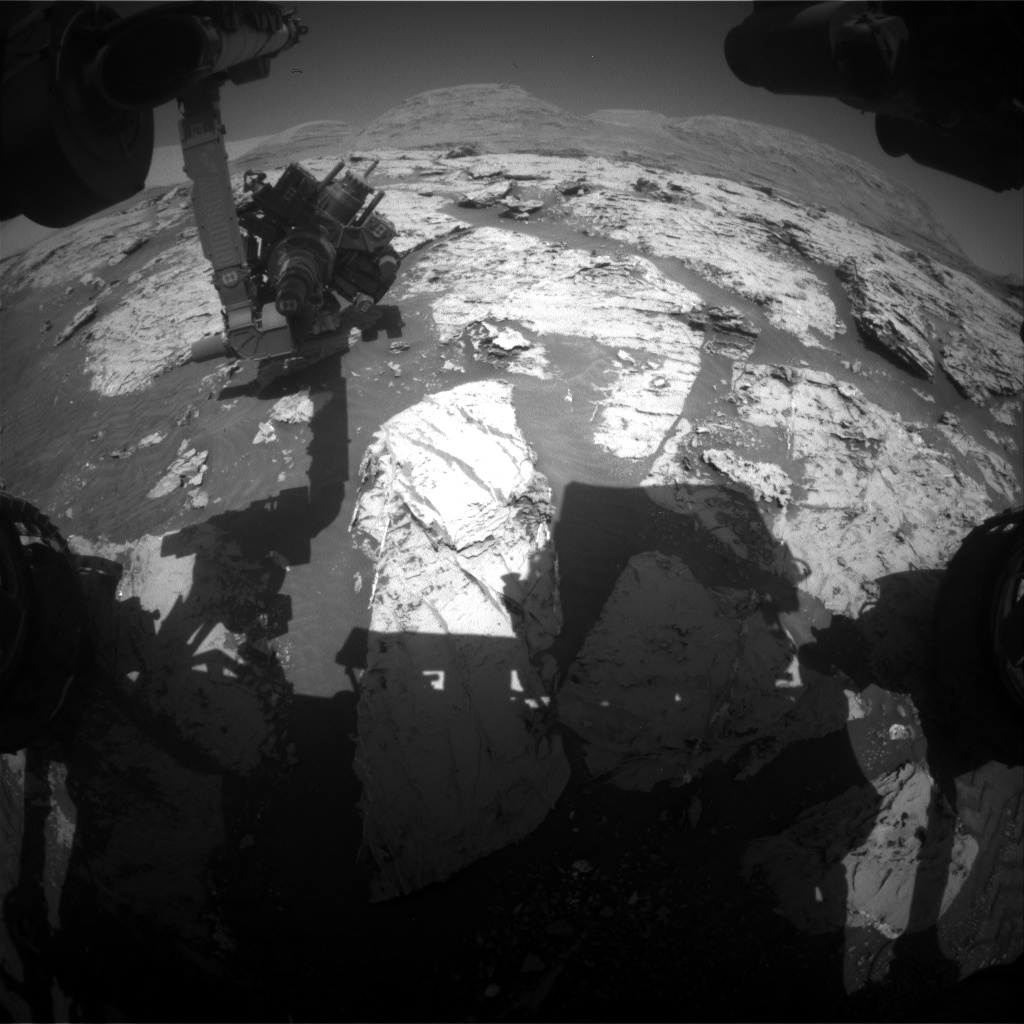 Nasa's Mars rover Curiosity acquired this image using its Front Hazard Avoidance Camera (Front Hazcam) on Sol 3117, at drive 0, site number 88