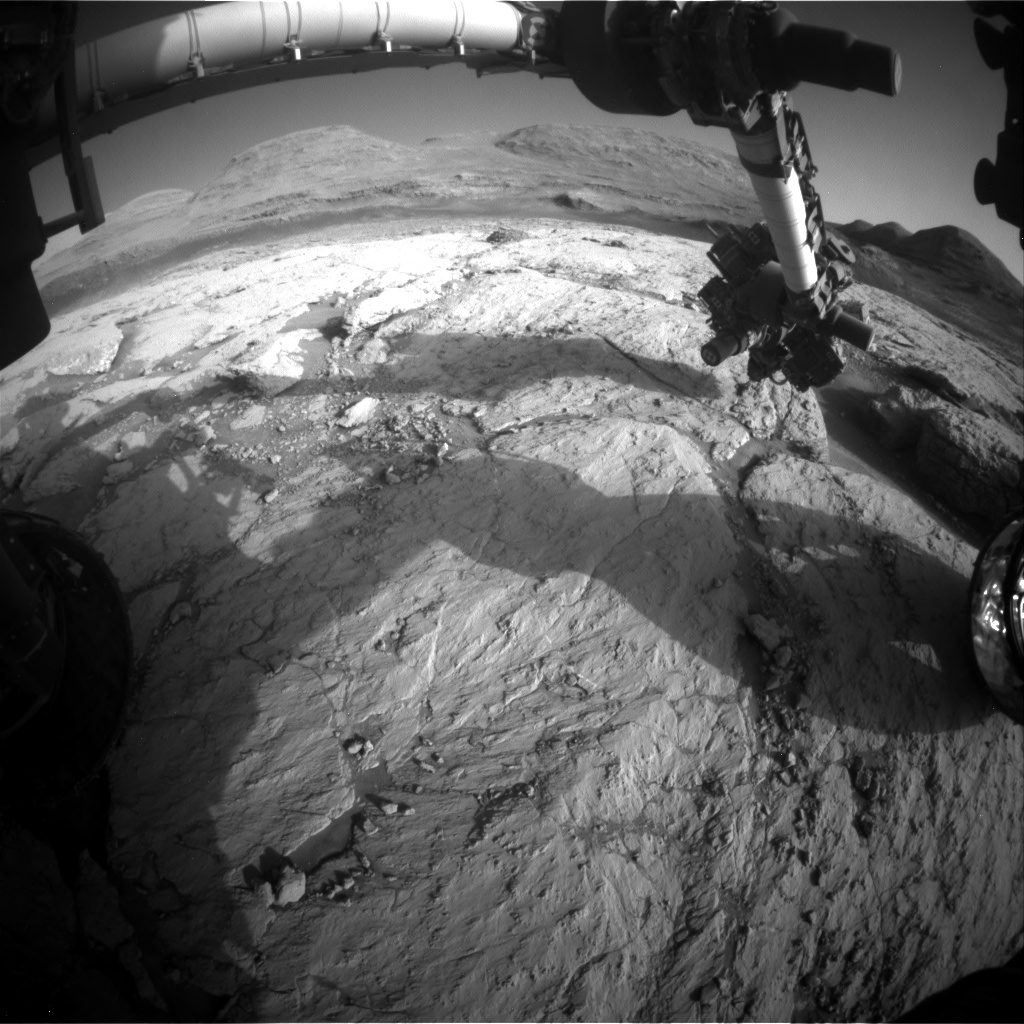 Nasa's Mars rover Curiosity acquired this image using its Front Hazard Avoidance Camera (Front Hazcam) on Sol 3119, at drive 156, site number 88