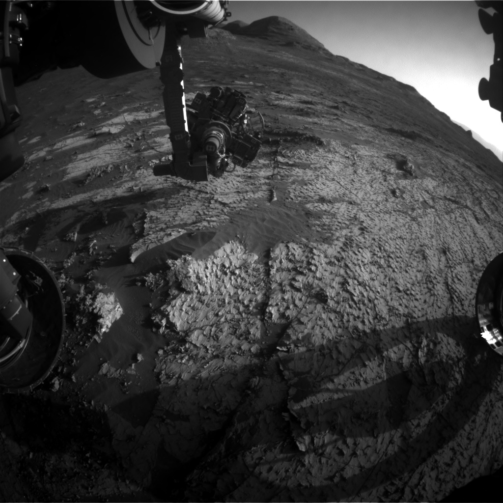 Nasa's Mars rover Curiosity acquired this image using its Front Hazard Avoidance Camera (Front Hazcam) on Sol 3139, at drive 1230, site number 88