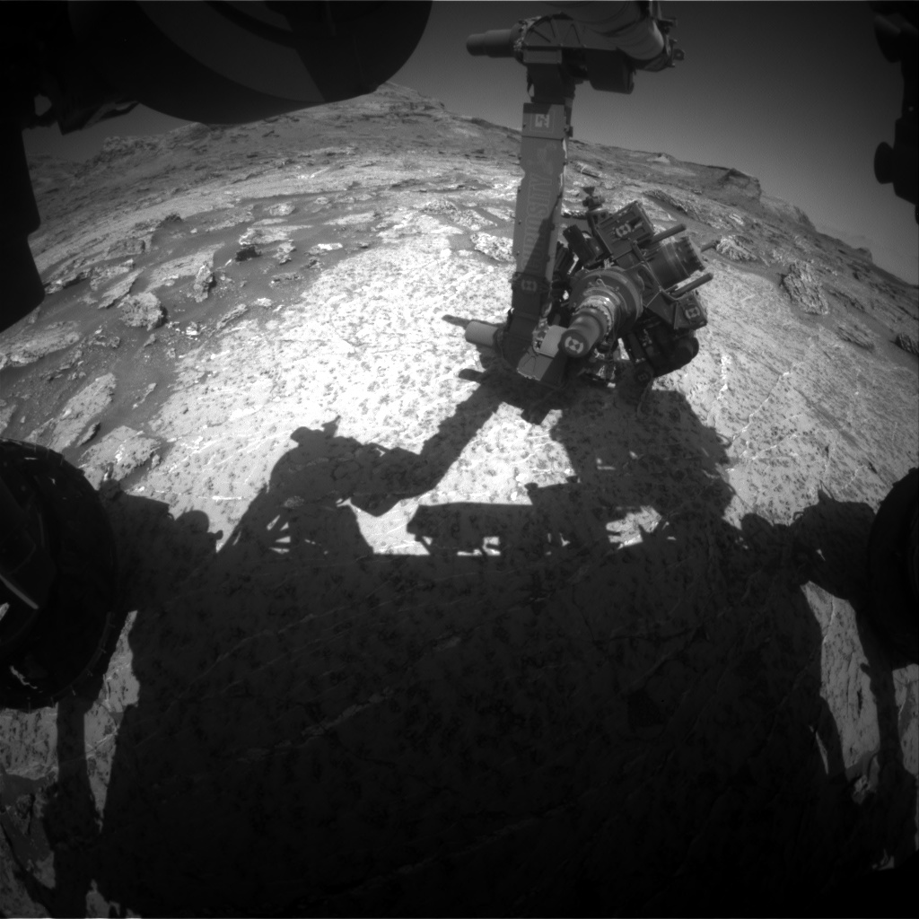 Nasa's Mars rover Curiosity acquired this image using its Front Hazard Avoidance Camera (Front Hazcam) on Sol 3158, at drive 1082, site number 89