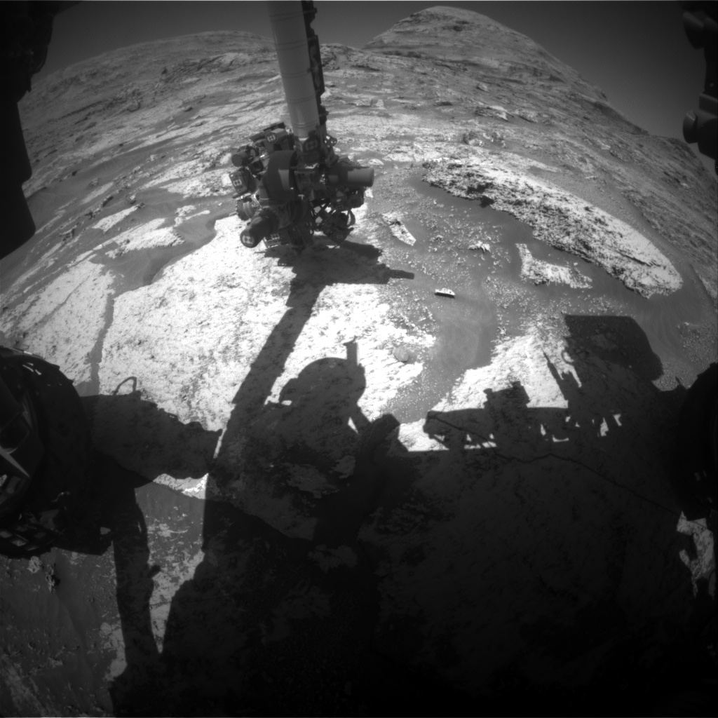 Nasa's Mars rover Curiosity acquired this image using its Front Hazard Avoidance Camera (Front Hazcam) on Sol 3165, at drive 1974, site number 89