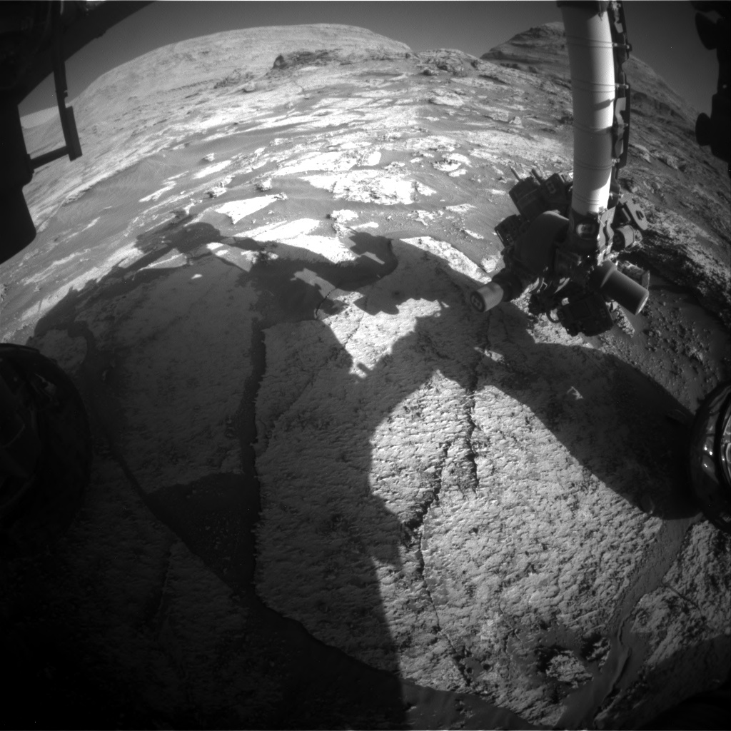 Nasa's Mars rover Curiosity acquired this image using its Front Hazard Avoidance Camera (Front Hazcam) on Sol 3180, at drive 1992, site number 89