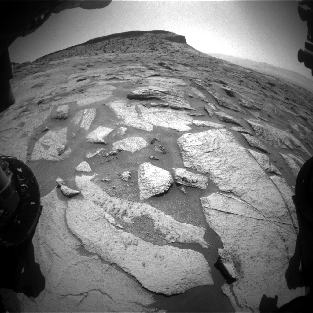 Nasa's Mars rover Curiosity acquired this image using its Front Hazard Avoidance Camera (Front Hazcam) on Sol 3218, at drive 0, site number 91