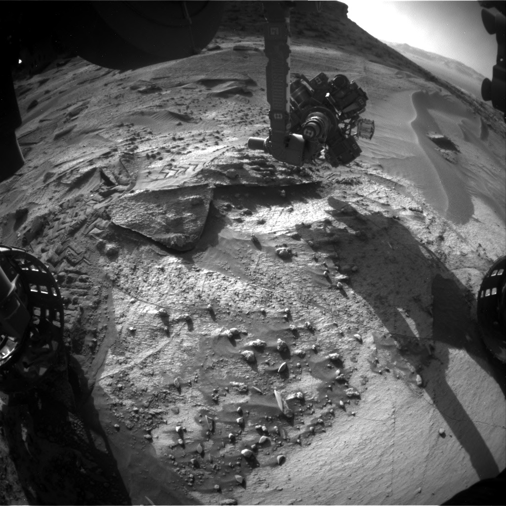 Nasa's Mars rover Curiosity acquired this image using its Front Hazard Avoidance Camera (Front Hazcam) on Sol 3272, at drive 516, site number 91