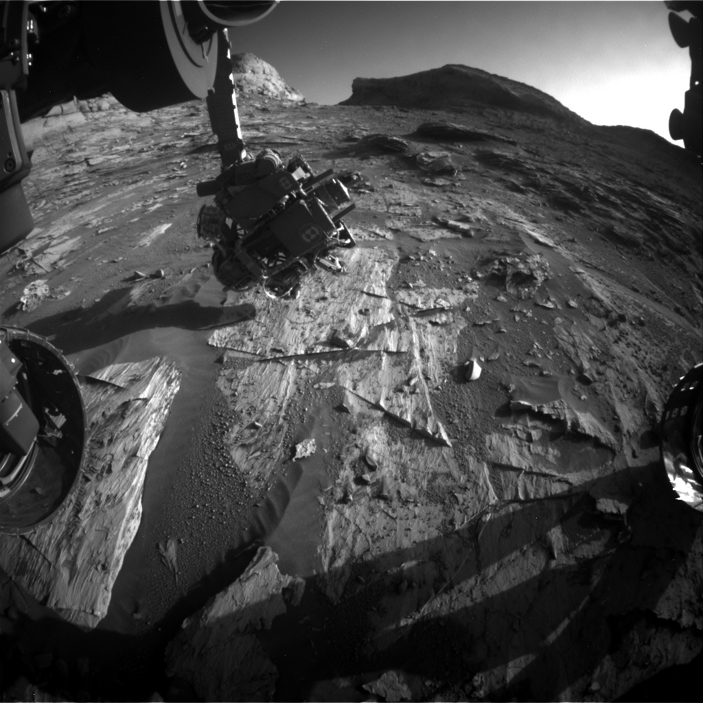 Nasa's Mars rover Curiosity acquired this image using its Front Hazard Avoidance Camera (Front Hazcam) on Sol 3301, at drive 2132, site number 91