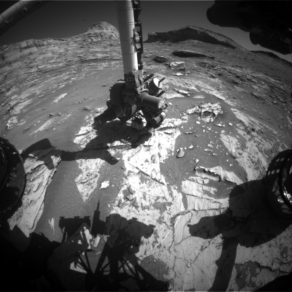 Nasa's Mars rover Curiosity acquired this image using its Front Hazard Avoidance Camera (Front Hazcam) on Sol 3303, at drive 2132, site number 91