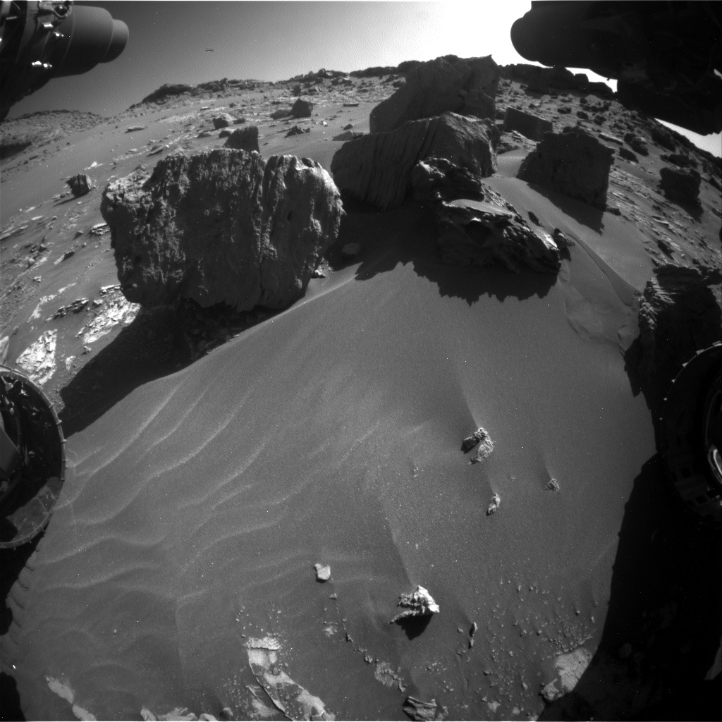 Nasa's Mars rover Curiosity acquired this image using its Front Hazard Avoidance Camera (Front Hazcam) on Sol 3313, at drive 2538, site number 91