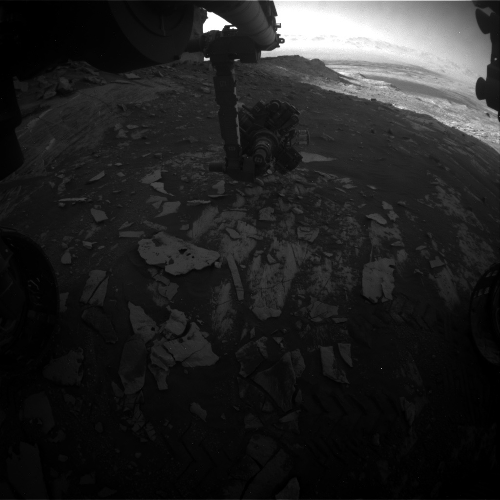 Nasa's Mars rover Curiosity acquired this image using its Front Hazard Avoidance Camera (Front Hazcam) on Sol 3323, at drive 0, site number 92