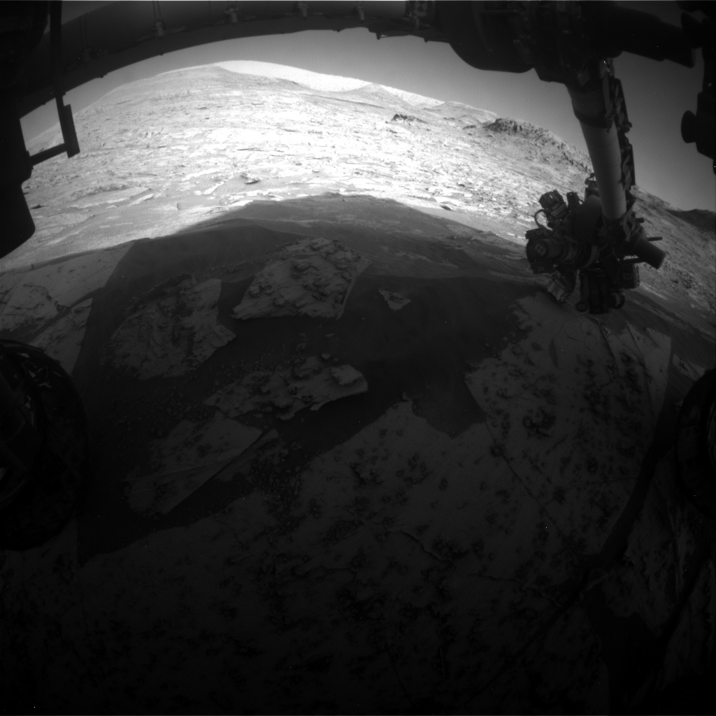 Nasa's Mars rover Curiosity acquired this image using its Front Hazard Avoidance Camera (Front Hazcam) on Sol 3328, at drive 270, site number 92