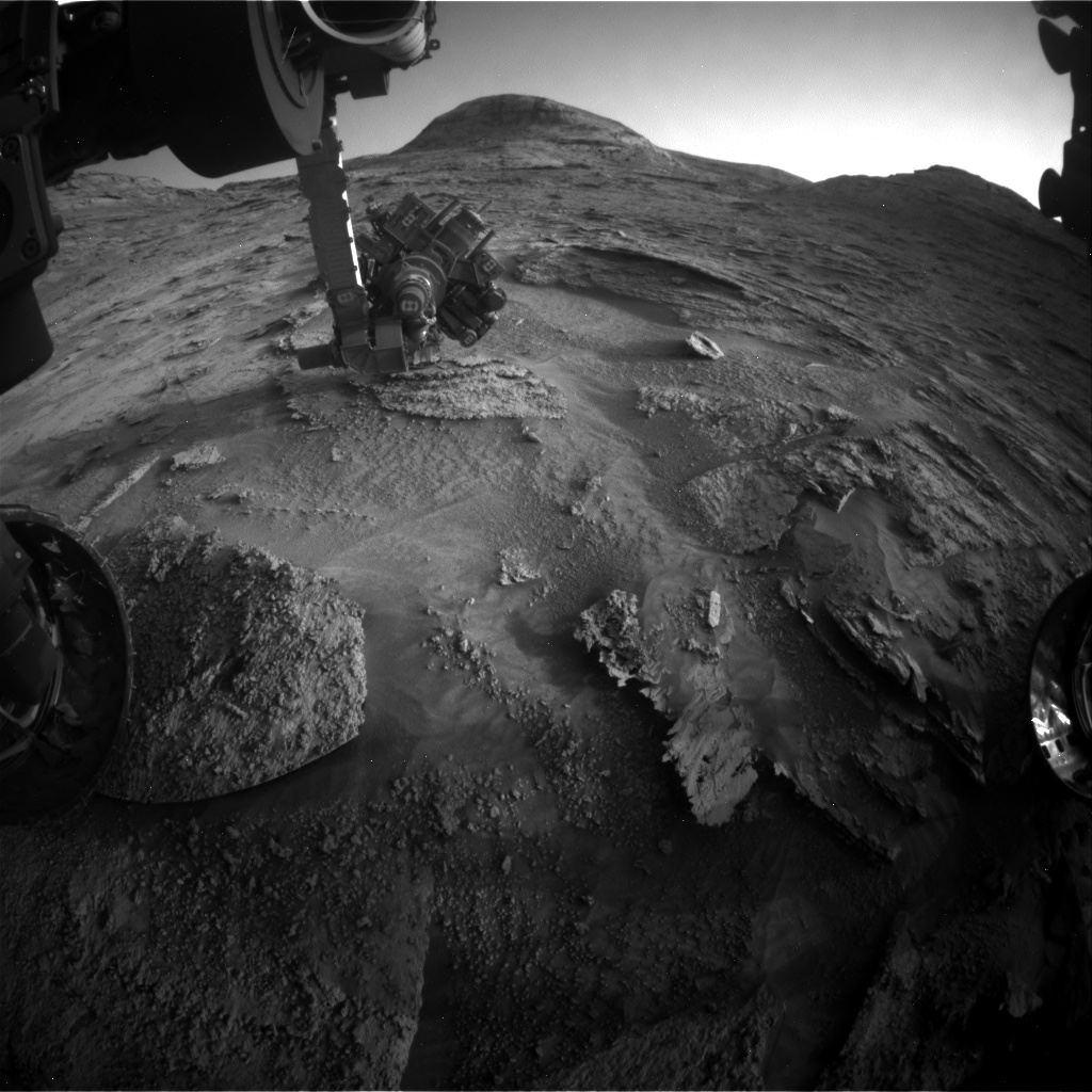 Nasa's Mars rover Curiosity acquired this image using its Front Hazard Avoidance Camera (Front Hazcam) on Sol 3344, at drive 1230, site number 92