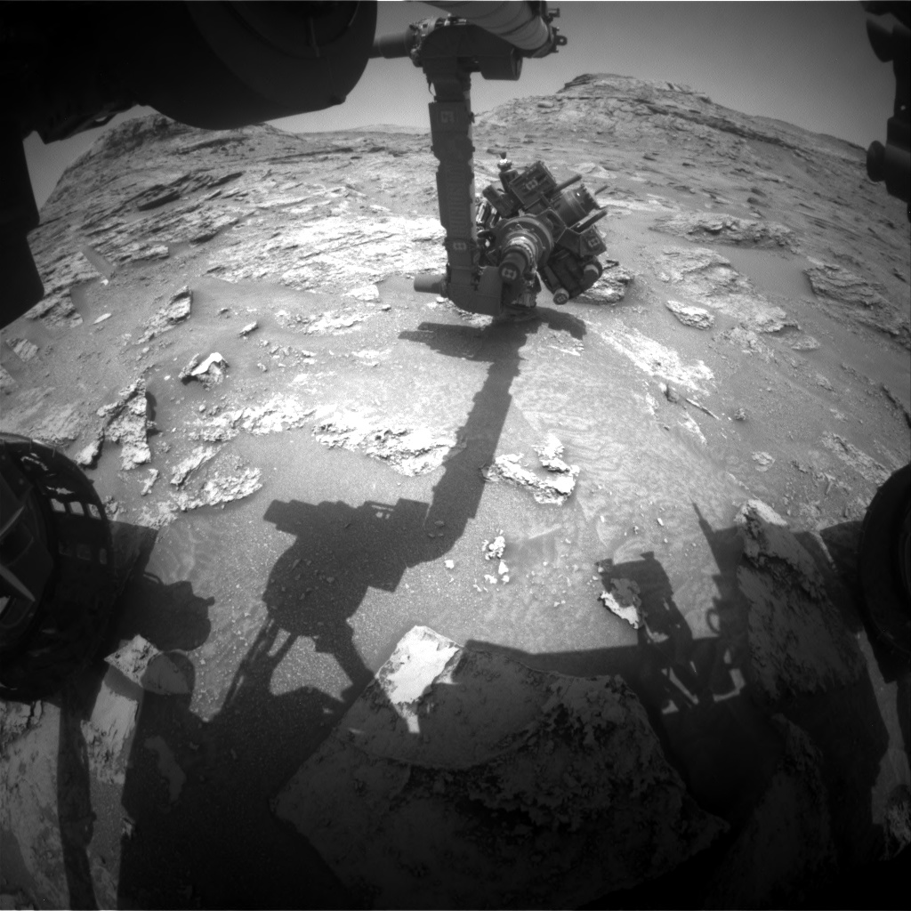 Nasa's Mars rover Curiosity acquired this image using its Front Hazard Avoidance Camera (Front Hazcam) on Sol 3347, at drive 1494, site number 92