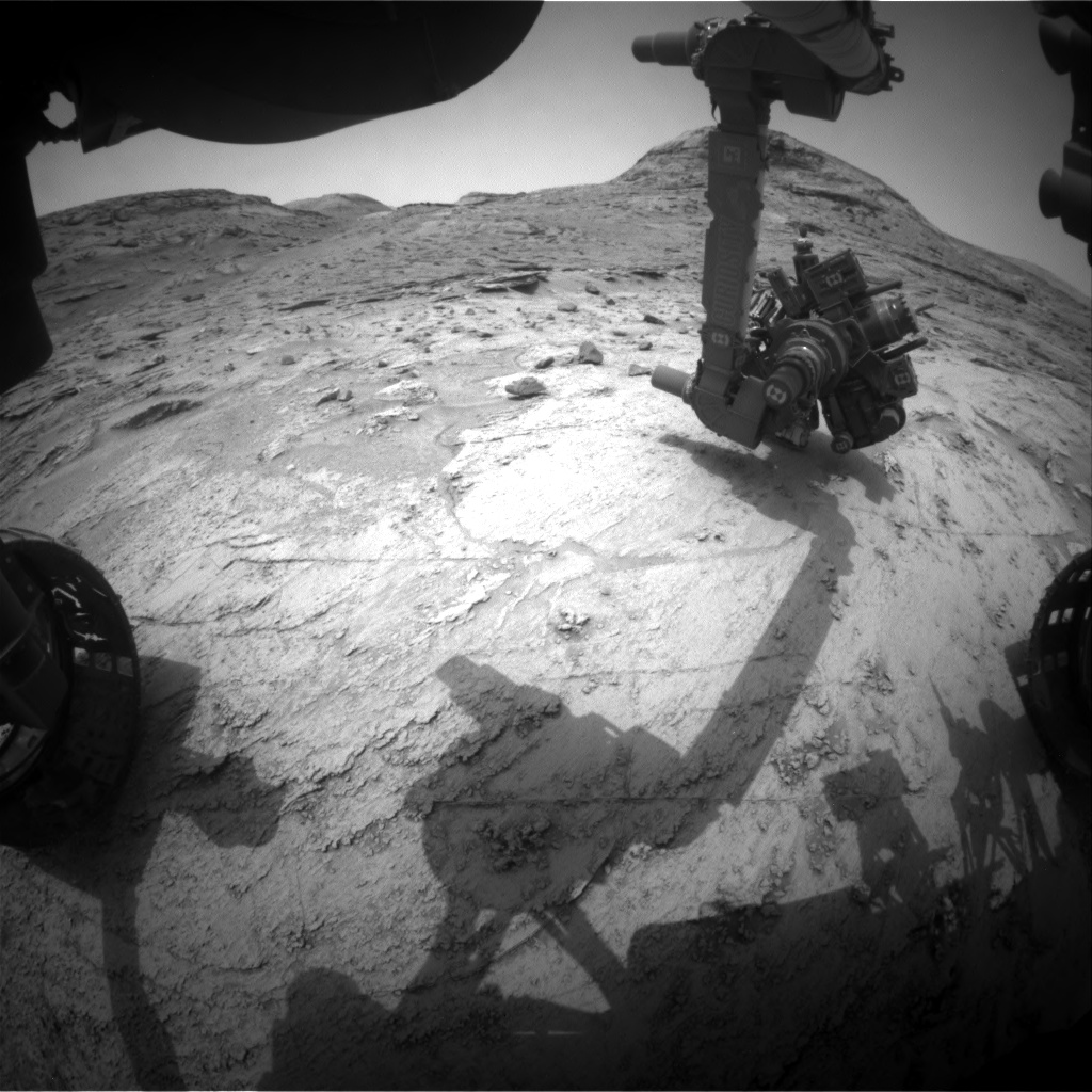 Nasa's Mars rover Curiosity acquired this image using its Front Hazard Avoidance Camera (Front Hazcam) on Sol 3349, at drive 1656, site number 92
