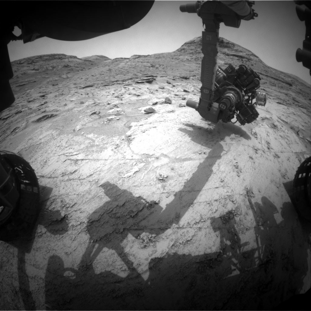 Nasa's Mars rover Curiosity acquired this image using its Front Hazard Avoidance Camera (Front Hazcam) on Sol 3349, at drive 1656, site number 92