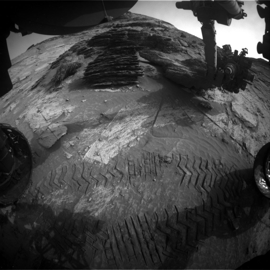 Nasa's Mars rover Curiosity acquired this image using its Front Hazard Avoidance Camera (Front Hazcam) on Sol 3362, at drive 2656, site number 92
