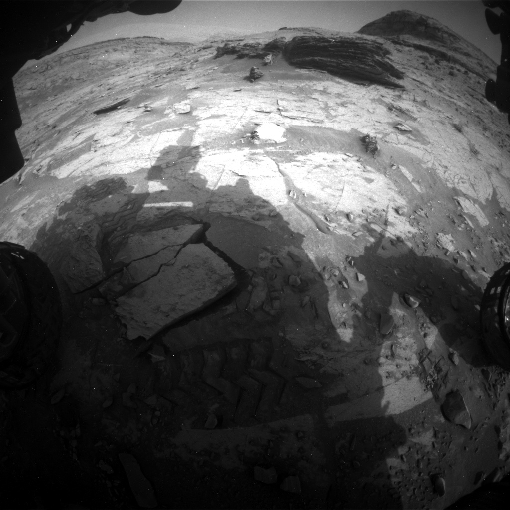 Nasa's Mars rover Curiosity acquired this image using its Front Hazard Avoidance Camera (Front Hazcam) on Sol 3376, at drive 166, site number 93
