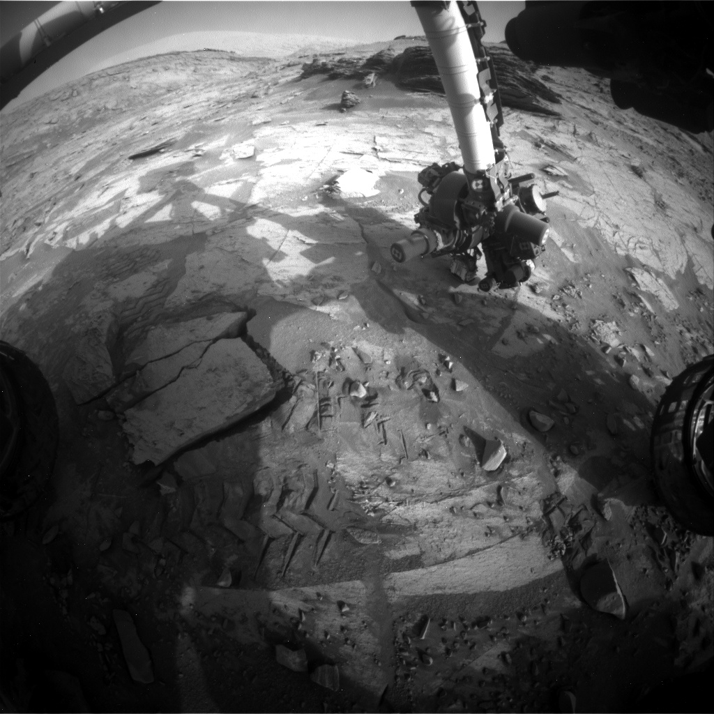 Nasa's Mars rover Curiosity acquired this image using its Front Hazard Avoidance Camera (Front Hazcam) on Sol 3378, at drive 166, site number 93