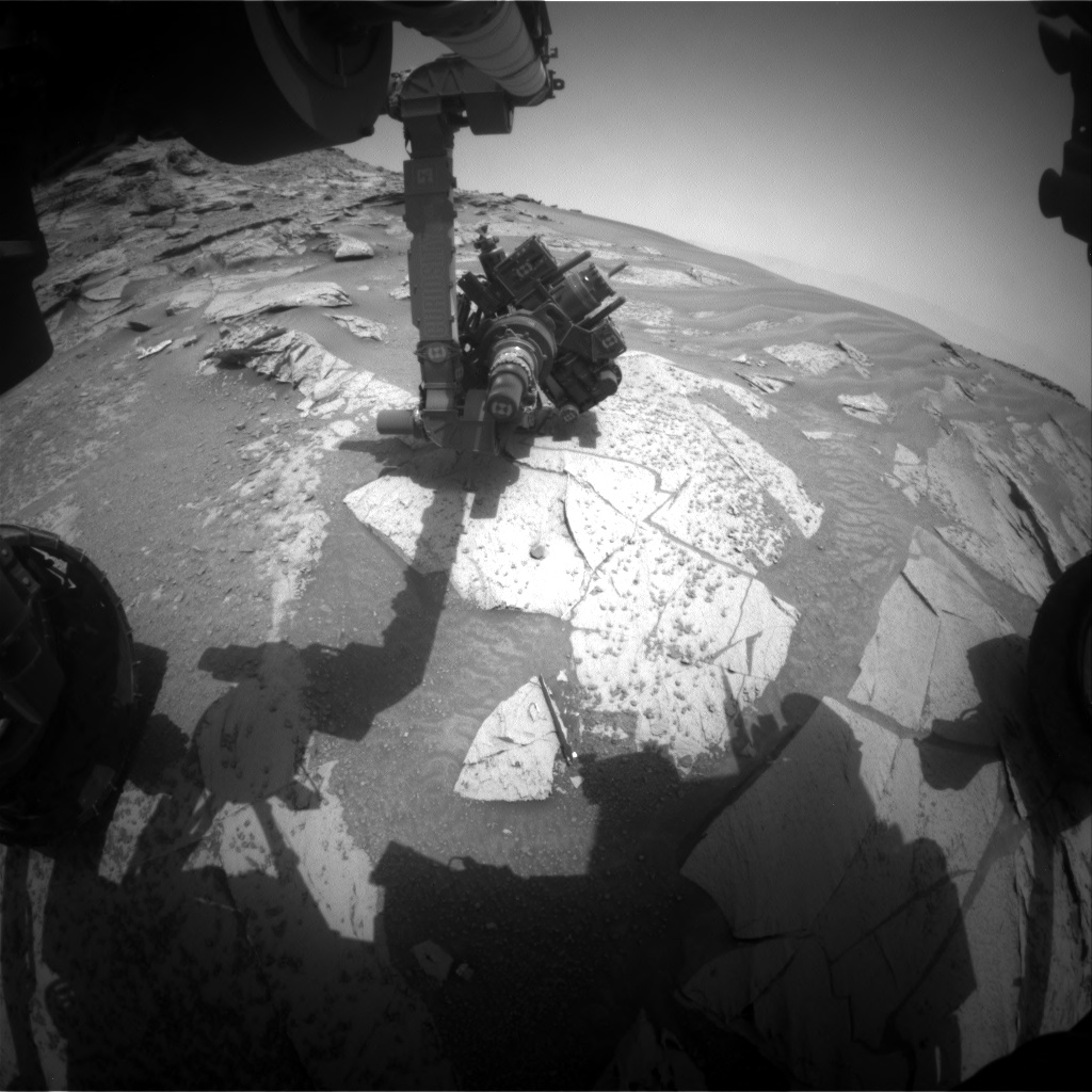 Nasa's Mars rover Curiosity acquired this image using its Front Hazard Avoidance Camera (Front Hazcam) on Sol 3387, at drive 1748, site number 93