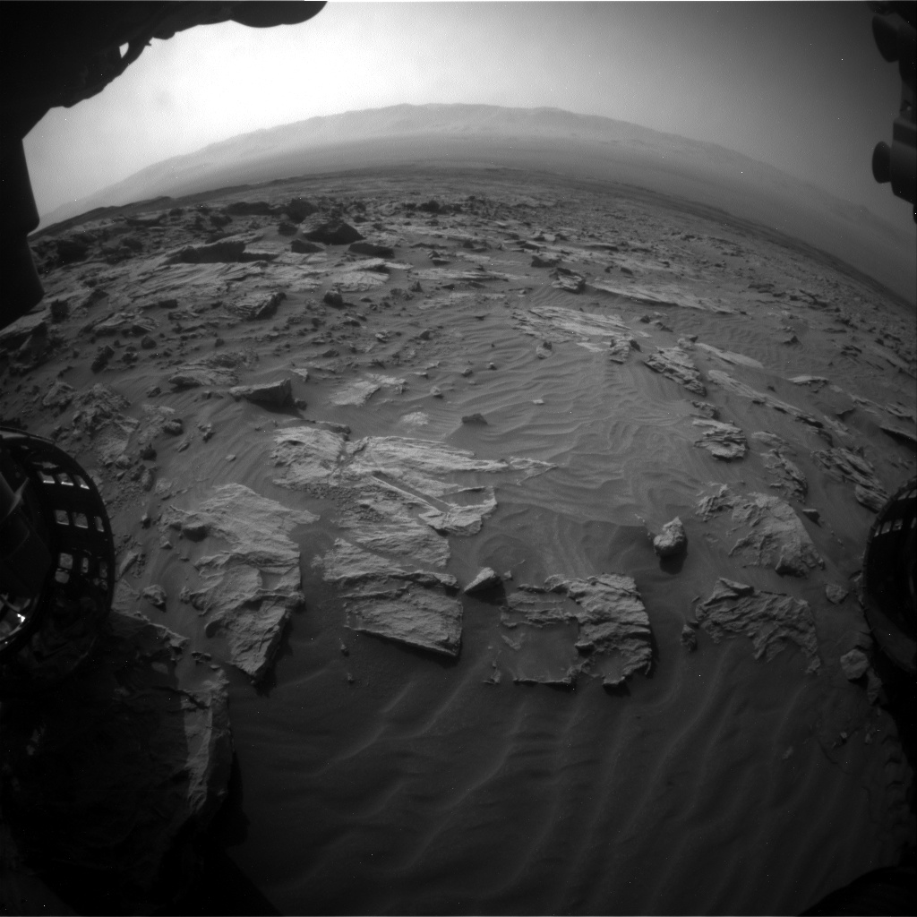 Nasa's Mars rover Curiosity acquired this image using its Front Hazard Avoidance Camera (Front Hazcam) on Sol 3403, at drive 2626, site number 93