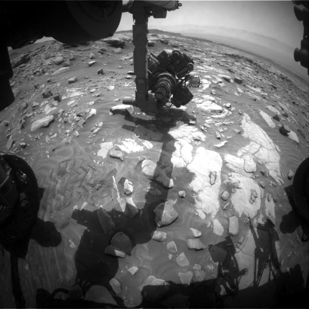Nasa's Mars rover Curiosity acquired this image using its Front Hazard Avoidance Camera (Front Hazcam) on Sol 3415, at drive 2928, site number 93