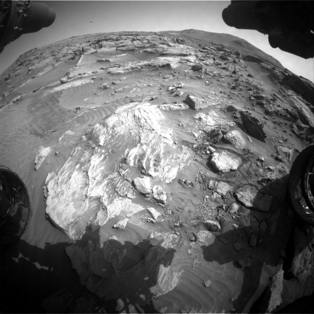 Nasa's Mars rover Curiosity acquired this image using its Front Hazard Avoidance Camera (Front Hazcam) on Sol 3436, at drive 556, site number 94