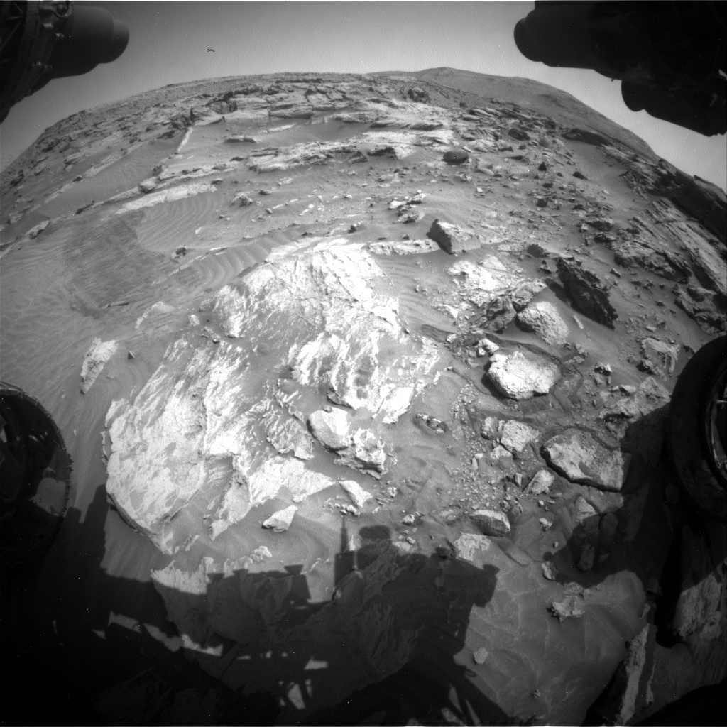Nasa's Mars rover Curiosity acquired this image using its Front Hazard Avoidance Camera (Front Hazcam) on Sol 3437, at drive 556, site number 94