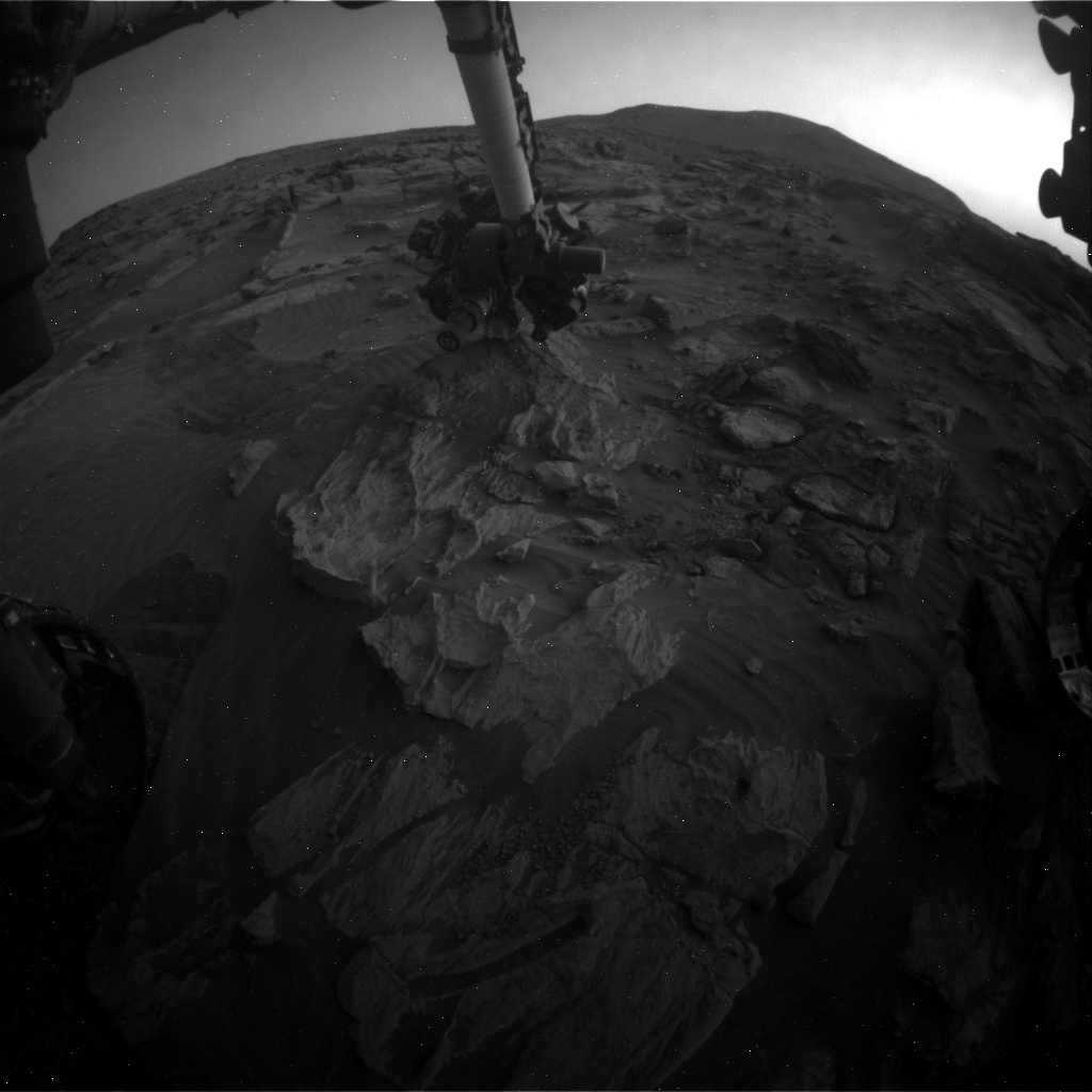 Nasa's Mars rover Curiosity acquired this image using its Front Hazard Avoidance Camera (Front Hazcam) on Sol 3439, at drive 574, site number 94