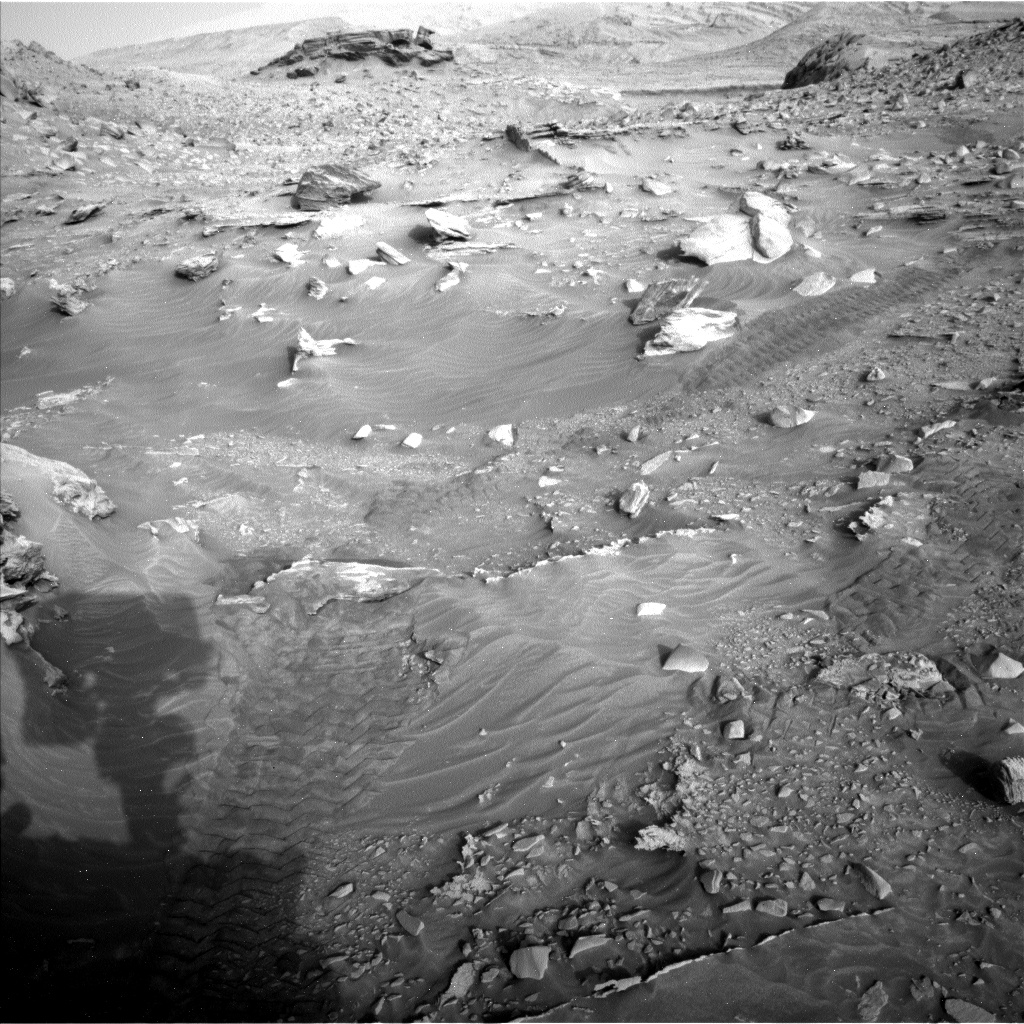 Nasa's Mars rover Curiosity acquired this image using its Left Navigation Camera on Sol 3447, at drive 964, site number 94