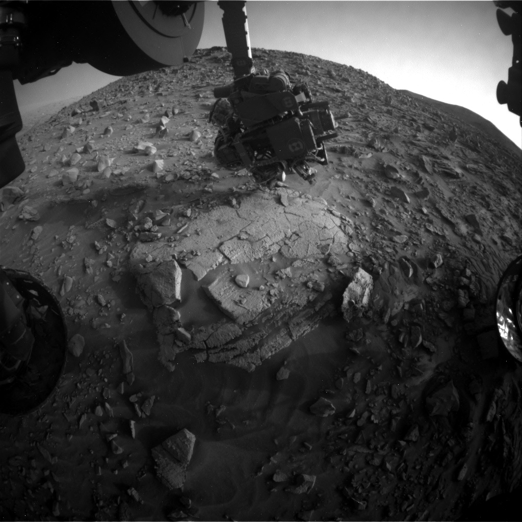 Nasa's Mars rover Curiosity acquired this image using its Front Hazard Avoidance Camera (Front Hazcam) on Sol 3451, at drive 1102, site number 94