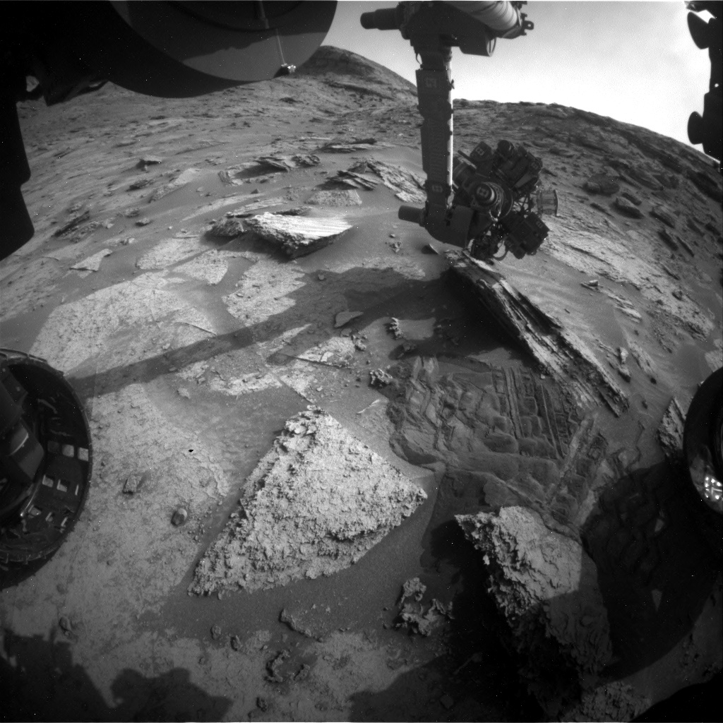 Nasa's Mars rover Curiosity acquired this image using its Front Hazard Avoidance Camera (Front Hazcam) on Sol 3462, at drive 2242, site number 94