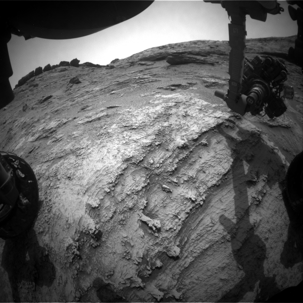 Nasa's Mars rover Curiosity acquired this image using its Front Hazard Avoidance Camera (Front Hazcam) on Sol 3476, at drive 732, site number 95