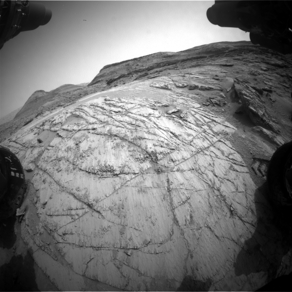 Nasa's Mars rover Curiosity acquired this image using its Front Hazard Avoidance Camera (Front Hazcam) on Sol 3489, at drive 2388, site number 95