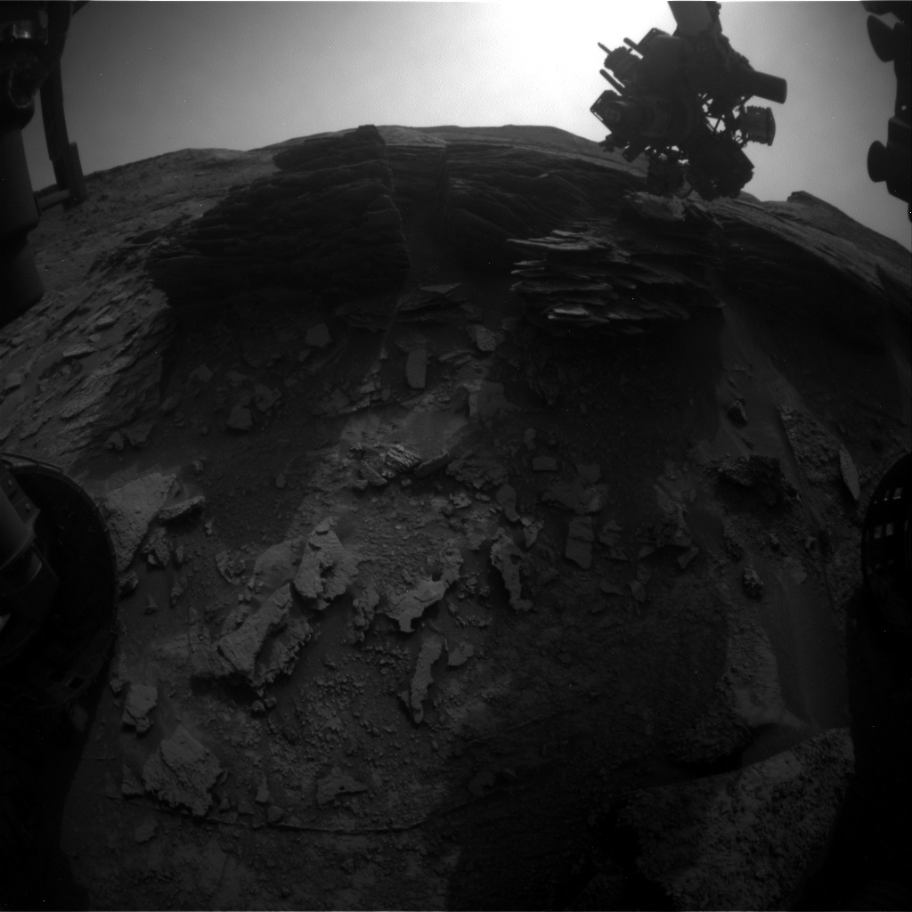 Nasa's Mars rover Curiosity acquired this image using its Front Hazard Avoidance Camera (Front Hazcam) on Sol 3493, at drive 2652, site number 95