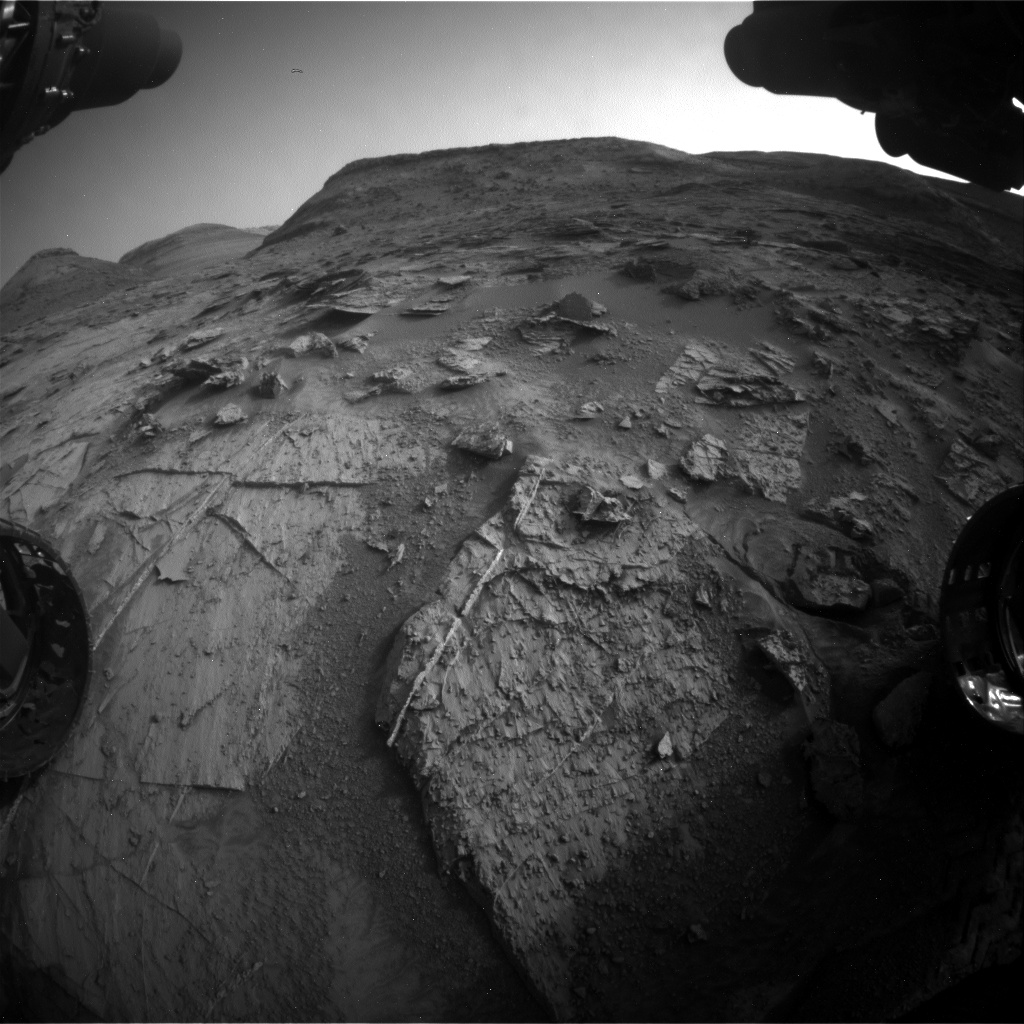 Nasa's Mars rover Curiosity acquired this image using its Front Hazard Avoidance Camera (Front Hazcam) on Sol 3505, at drive 2944, site number 95