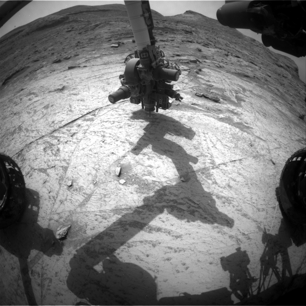 Nasa's Mars rover Curiosity acquired this image using its Front Hazard Avoidance Camera (Front Hazcam) on Sol 3511, at drive 3152, site number 95