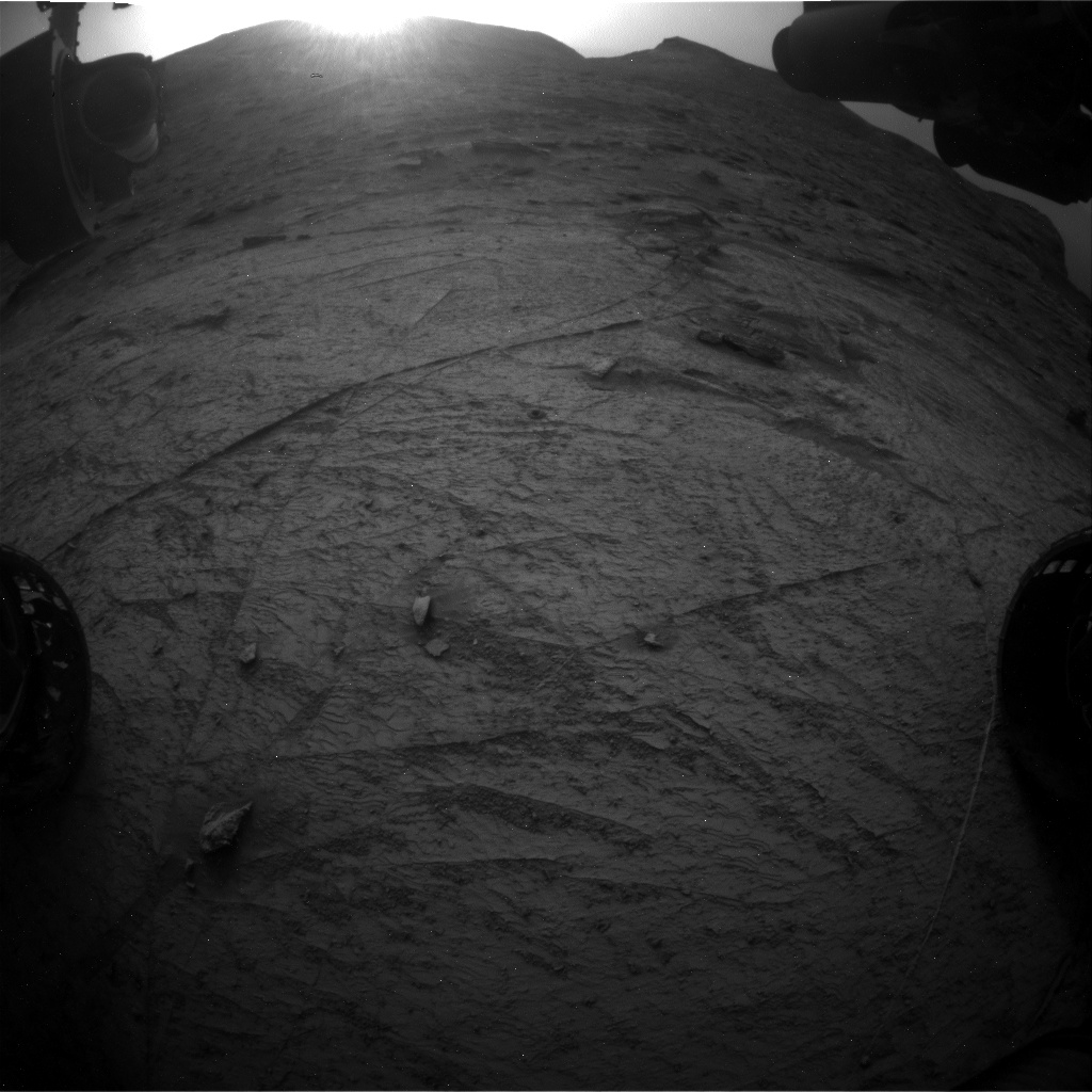 Nasa's Mars rover Curiosity acquired this image using its Front Hazard Avoidance Camera (Front Hazcam) on Sol 3513, at drive 3152, site number 95