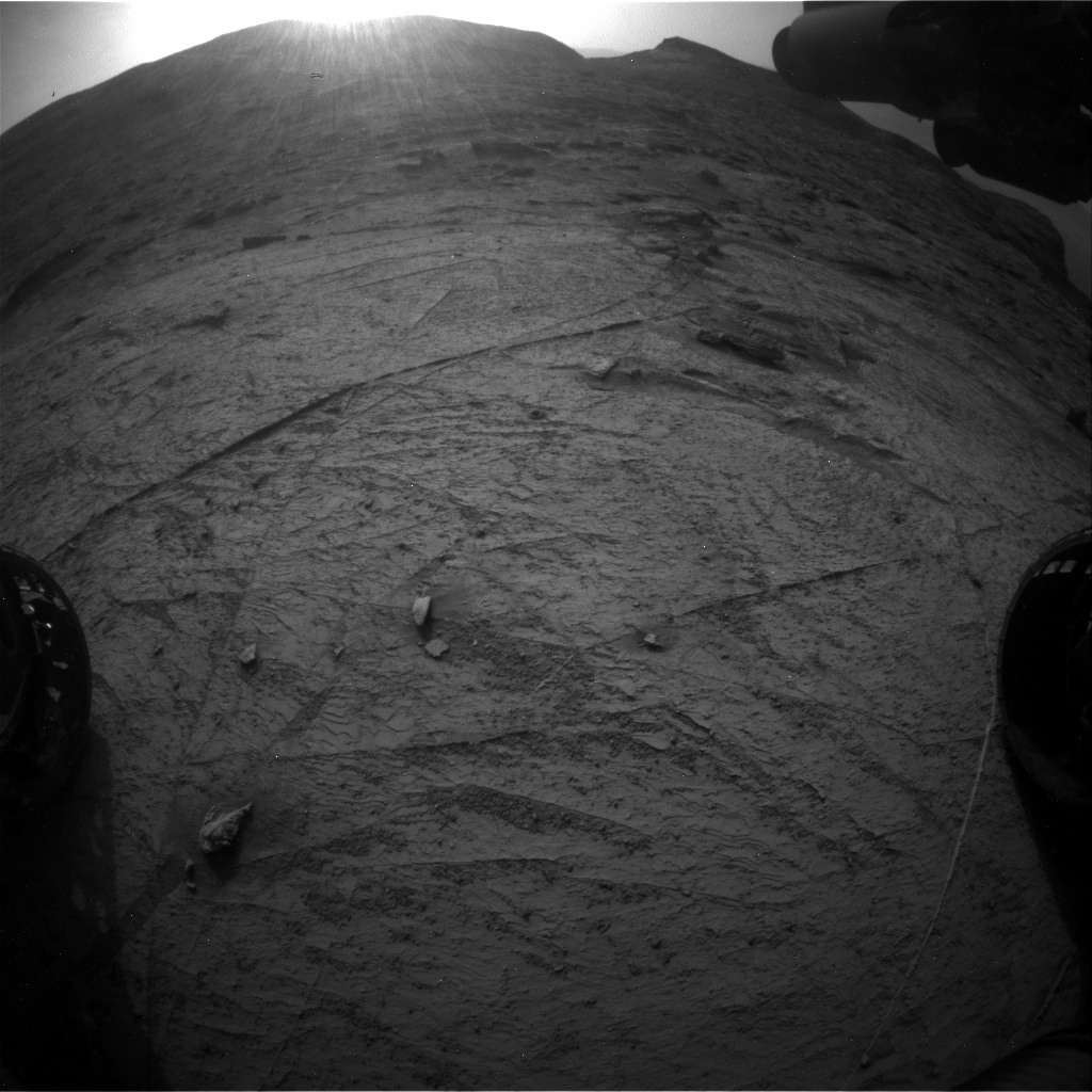 Nasa's Mars rover Curiosity acquired this image using its Front Hazard Avoidance Camera (Front Hazcam) on Sol 3528, at drive 3152, site number 95