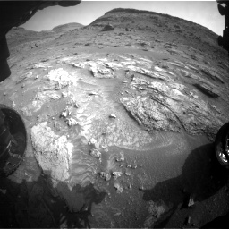 Nasa's Mars rover Curiosity acquired this image using its Front Hazard Avoidance Camera (Front Hazcam) on Sol 3531, at drive 252, site number 96