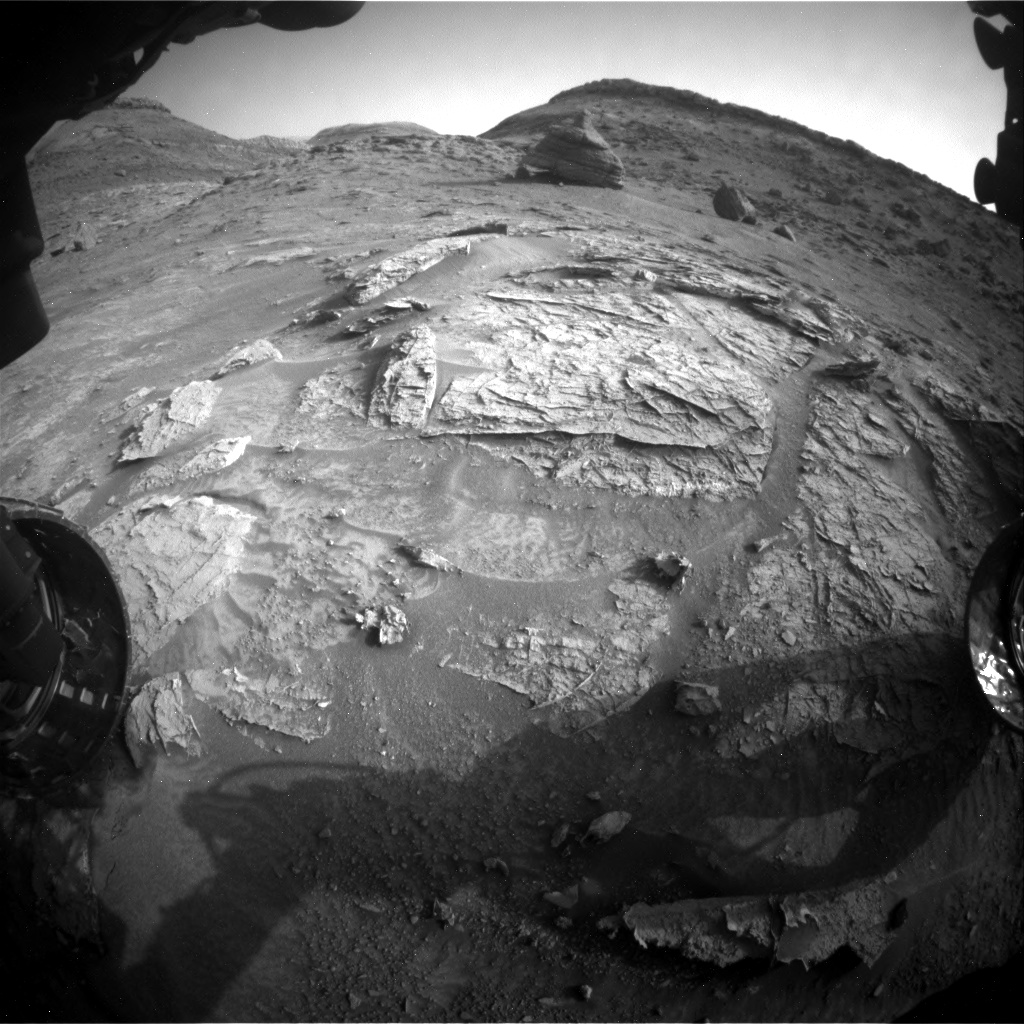 Nasa's Mars rover Curiosity acquired this image using its Front Hazard Avoidance Camera (Front Hazcam) on Sol 3531, at drive 324, site number 96