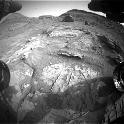Nasa's Mars rover Curiosity acquired this image using its Front Hazard Avoidance Camera (Front Hazcam) on Sol 3531, at drive 318, site number 96