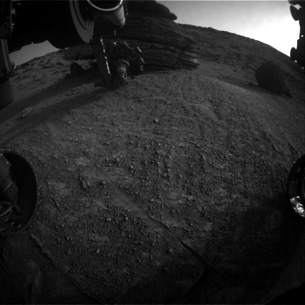Nasa's Mars rover Curiosity acquired this image using its Front Hazard Avoidance Camera (Front Hazcam) on Sol 3534, at drive 420, site number 96