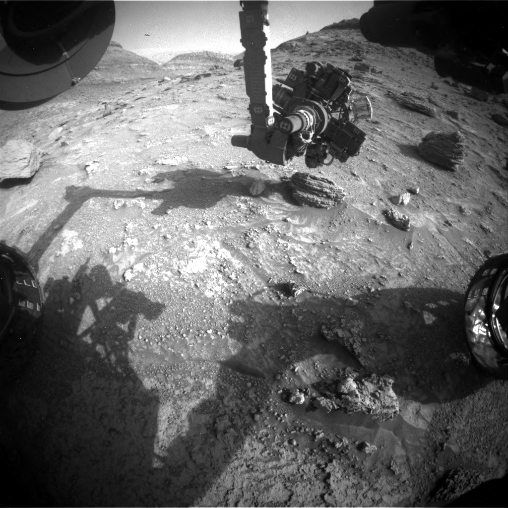 Nasa's Mars rover Curiosity acquired this image using its Front Hazard Avoidance Camera (Front Hazcam) on Sol 3539, at drive 726, site number 96