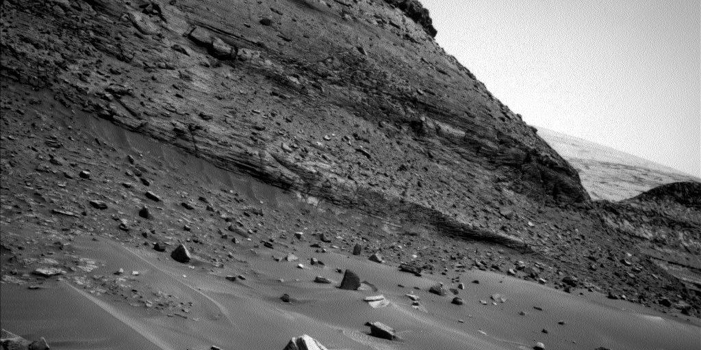Nasa's Mars rover Curiosity acquired this image using its Left Navigation Camera on Sol 3550, at drive 1886, site number 96