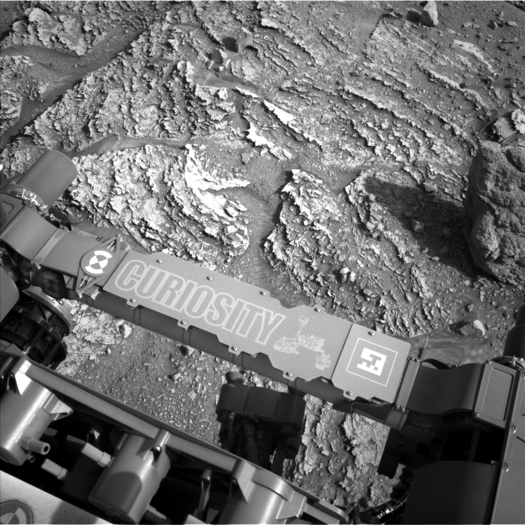 Nasa's Mars rover Curiosity acquired this image using its Left Navigation Camera on Sol 3553, at drive 2376, site number 96