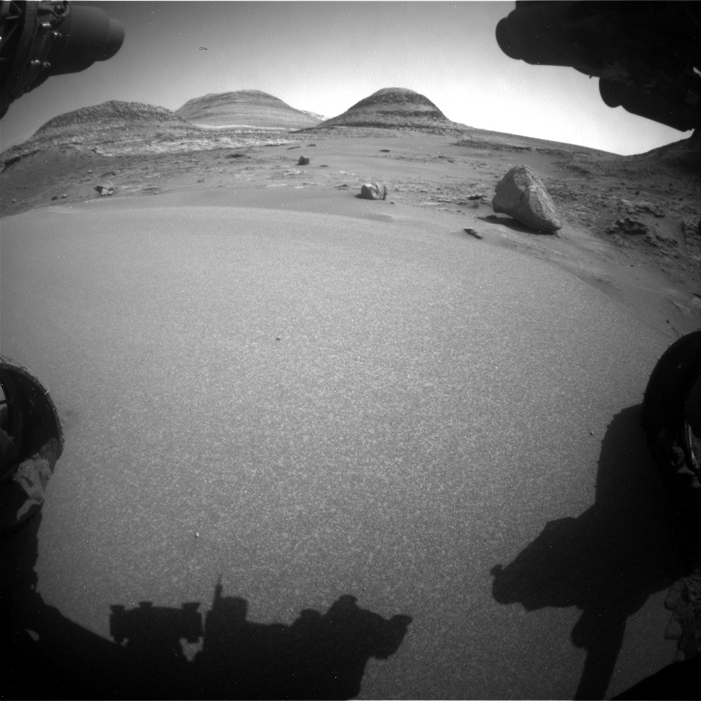 Nasa's Mars rover Curiosity acquired this image using its Front Hazard Avoidance Camera (Front Hazcam) on Sol 3565, at drive 3150, site number 96