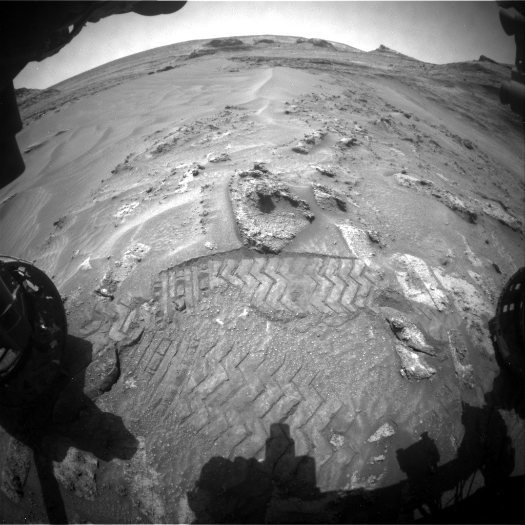 Nasa's Mars rover Curiosity acquired this image using its Front Hazard Avoidance Camera (Front Hazcam) on Sol 3572, at drive 546, site number 97